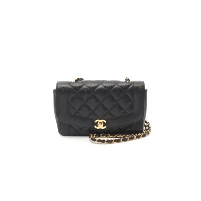CHANEL CAVIAR SMALL DIANA FLAP BAG 210121 (22*14*7cm)
